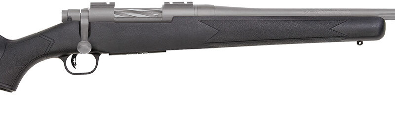 Mossberg 28006 Patriot  7mm-08 Rem 5+1 22" Stainless Cerakote Fluted Barrel, Stainless Cerakote Receiver Drilled & Tapped, Black Fixed Synthetic Stock, Right Hand