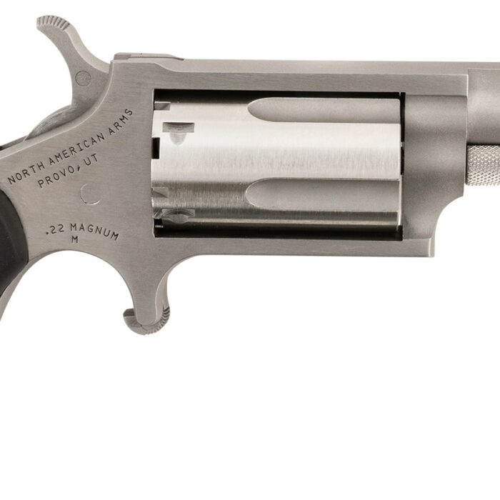 North American Arms 22MGRCHSS Mini-Revolver Carry Combo 22 WMR 5 Shot 1.63" Barrel, Stainless Steel Barrel/Cylinder/Frame, Black Rubber Grip, Includes Exclusive Holster Package