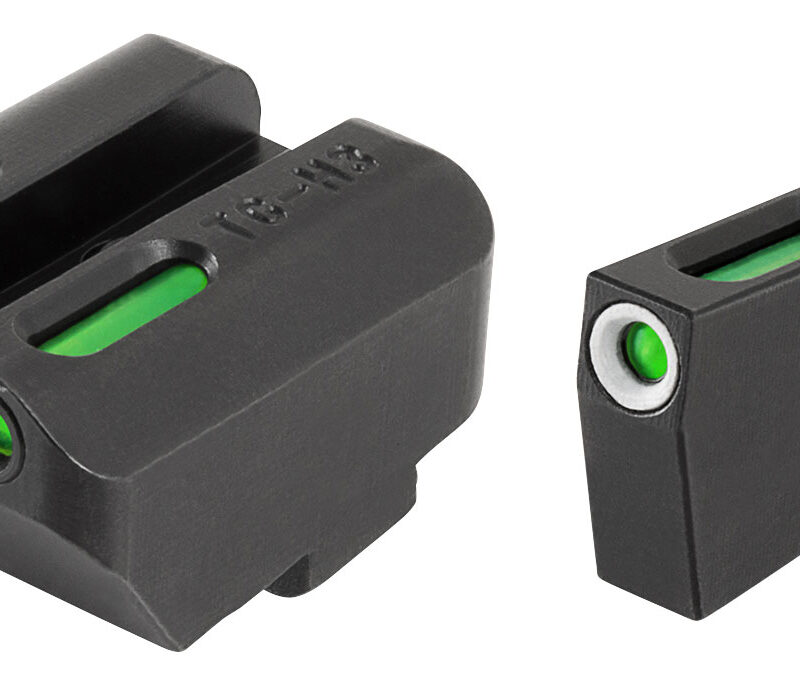 TruGlo TG13GL4A TFX  Low Suppressor Height Black Green Tritium & Fiber Optic White Outline Front Sight Green Tritium & Fiber Optic Rear Sight Compatible with Glock (Excludes MOS)