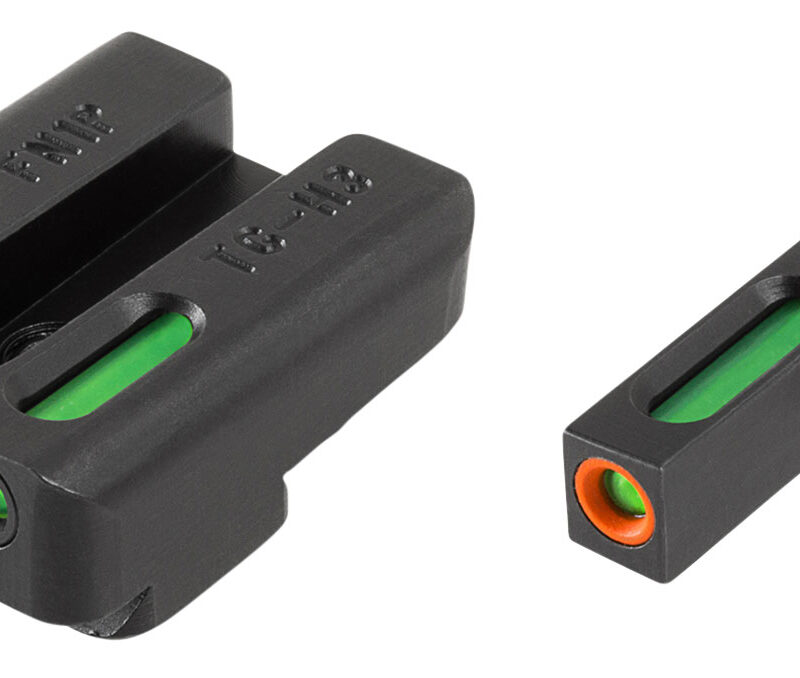 TruGlo TG13FN2PC TFX Pro  Black | Green Tritium & Fiber Optic Orange Outline Front Sight Green Tritium & Fiber Optic Rear Sight