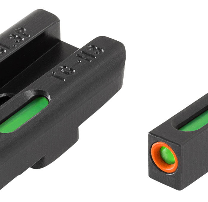 TruGlo TG13GL3PC TFX Pro  Black | Green Tritium & Fiber Optic Orange Outline Front Sight Green Tritium & Fiber Optic Rear Sight