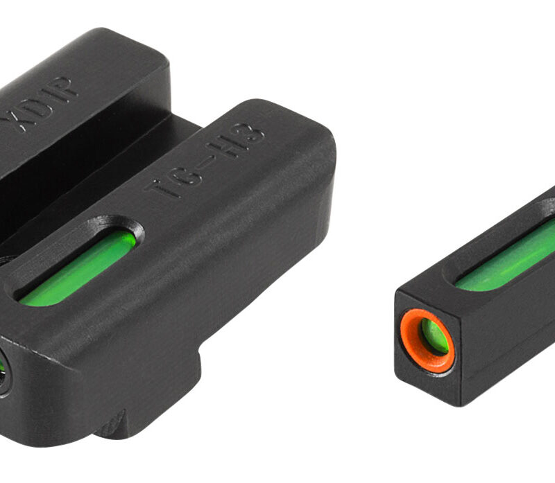TruGlo TG13XD1PC TFX Pro  Black | Green Tritium & Fiber Optic Orange Outline Front Sight Green Tritium & Fiber Optic Rear Sight