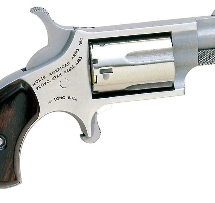 North American Arms 22LR Mini-Revolver *CA Compliant 22 LR 5 rd 1.13" Barrel, Overall Stainless Steel Finish, Rosewood Birdshead Grip