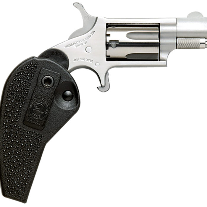 North American Arms 22MSHG Mini-Revolver  22 WMR 5 rd 1.13" Barrel, Overall Stainless Steel Finish, Black Synthetic Holster Grip