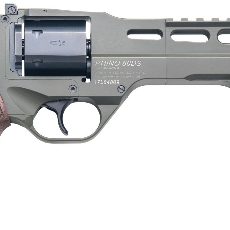 Chiappa Firearms CF340282 Rhino 60SAR SAO 357 Mag 6rd 6" Blued Cylinder OD Green Steel Barrel OD Green Cerakote Aluminum Frame with Walnut Grip