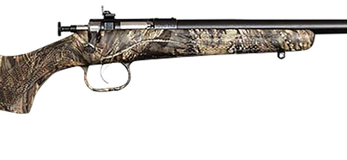 Crickett KSA2284 Youth  22 WMR 1rd 16.12" Blued Barrel/Receiver, Fixed Front/Adjustable Rear Peep Sights, Mossy Oak Break-Up Synthetic Stock w/11.5" LOP, Rebounding Firing Pin Safety