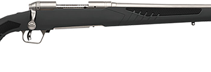 Savage Arms 57082 110 Storm Full Size 243 Win 4+1 22" Matte Stainless Button-Rifled Barrel, Matte Drilled & Tapped Stainless Steel Receiver, AccuStock Matte Gray Synthetic Stock, Right Hand