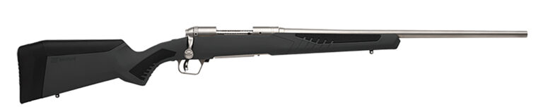 Savage Arms 57051 110 Storm Full Size 6.5x284 Norma 4+1 24" Matte Stainless Button-Rifled Barrel, Matte Drilled & Tapped Stainless Steel Receiver, AccuStock Matte Gray Synthetic Stock, Right Hand