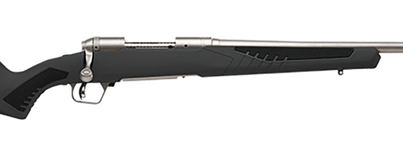 Savage Arms 57051 110 Storm Full Size 6.5x284 Norma 4+1 24" Matte Stainless Button-Rifled Barrel, Matte Drilled & Tapped Stainless Steel Receiver, AccuStock Matte Gray Synthetic Stock, Right Hand