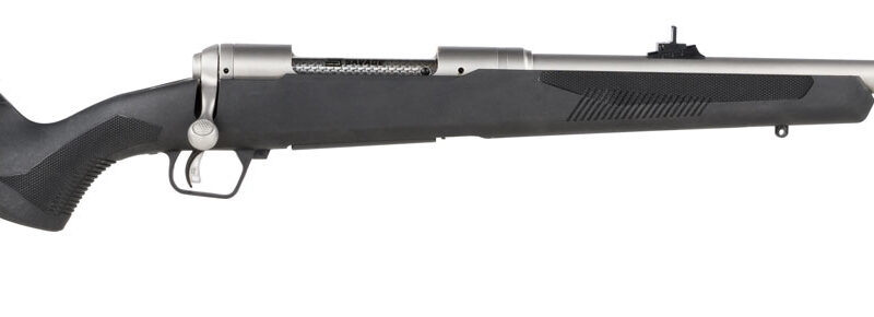Savage Arms 57044 110 Brush Hunter Full Size 375 Ruger 3+1 20" Matte Threaded Barrel, Matte Drilled & Tapped Stainless Steel Receiver, Fixed Matte Black Synthetic Stock, Right Hand