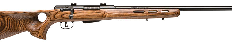 Savage Arms 18528 25 Lightweight Varminter-T 223 Rem 4+1 Cap 24" Matte Black Rec/Barrel Natural Brown Laminate Fixed Thumbhole Stock Right Hand (Full Size) with Detachable Box Magazine