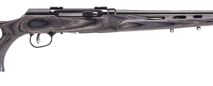Savage Arms 47215 A Series Target Full Size 22LR 10+1 22" High Luster Heavy Target Barrel, High Luster Drilled & Tapped Carbon Steel Receiver, Gray Thumbhole Laminate Stock, Right Hand