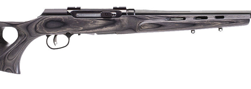 Savage Arms 47215 A Series Target Full Size 22LR 10+1 22" High Luster Heavy Target Barrel, High Luster Drilled & Tapped Carbon Steel Receiver, Gray Thumbhole Laminate Stock, Right Hand