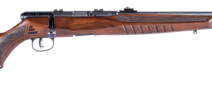 Savage Arms 70510 B22 G Full Size 22 WMR 10+1 21" Matte Black Sporter Barrel, Matte Black Drilled & Tapped Carbon Steel Receiver, Satin Hardwood Fixed Sporter Stock, Right Hand