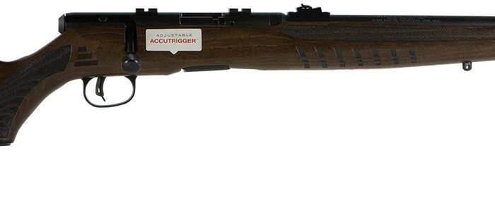 Savage Arms 70810 B Series G Full Size 17 HMR 10+1 21" Matte Black Sporter Barrel, Matte Black Drilled & Tapped Carbon Steel Receiver, Satin Hardwood Fixed Stock, Right Hand