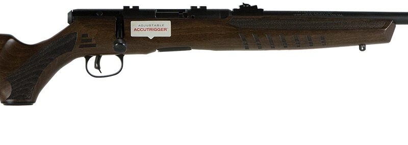 Savage Arms 70810 B Series G Full Size 17 HMR 10+1 21" Matte Black Sporter Barrel, Matte Black Drilled & Tapped Carbon Steel Receiver, Satin Hardwood Fixed Stock, Right Hand