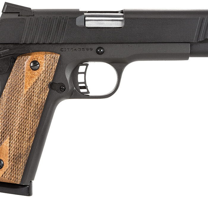 Citadel CIT45FSP M1911 Government Full Size Frame 45 ACP 8+1 5" Stainless Steel Barrel, Black Serrated Steel Slide, Black Cerakote Steel Frame w/Beavertail, Wood Grip, Ambidextrous