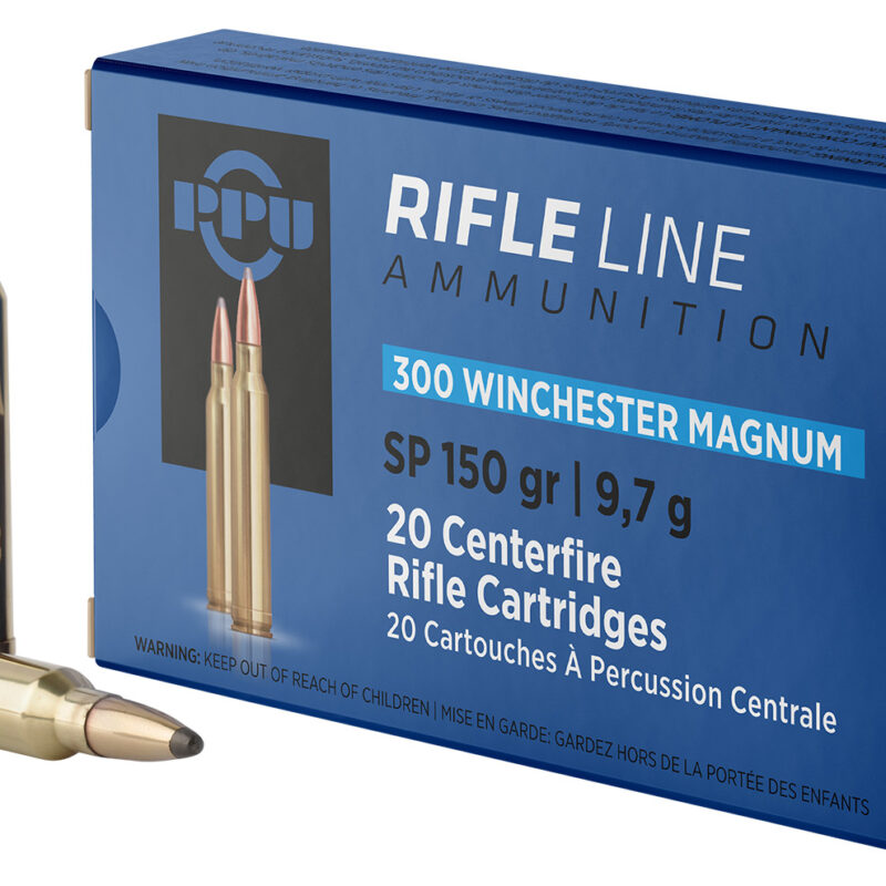 PPU PP3001 Standard Rifle  300WinMag 150gr Soft Point 20 Per Box/10 Case