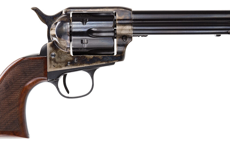Taylors & Company 4108DE Smoke Wagon Deluxe 357 Mag 6rd 5.50" Blued Cylinder & Barrel Color Case Hardened Steel Frame Checkered Walnut Grip (Taylor Tuned)