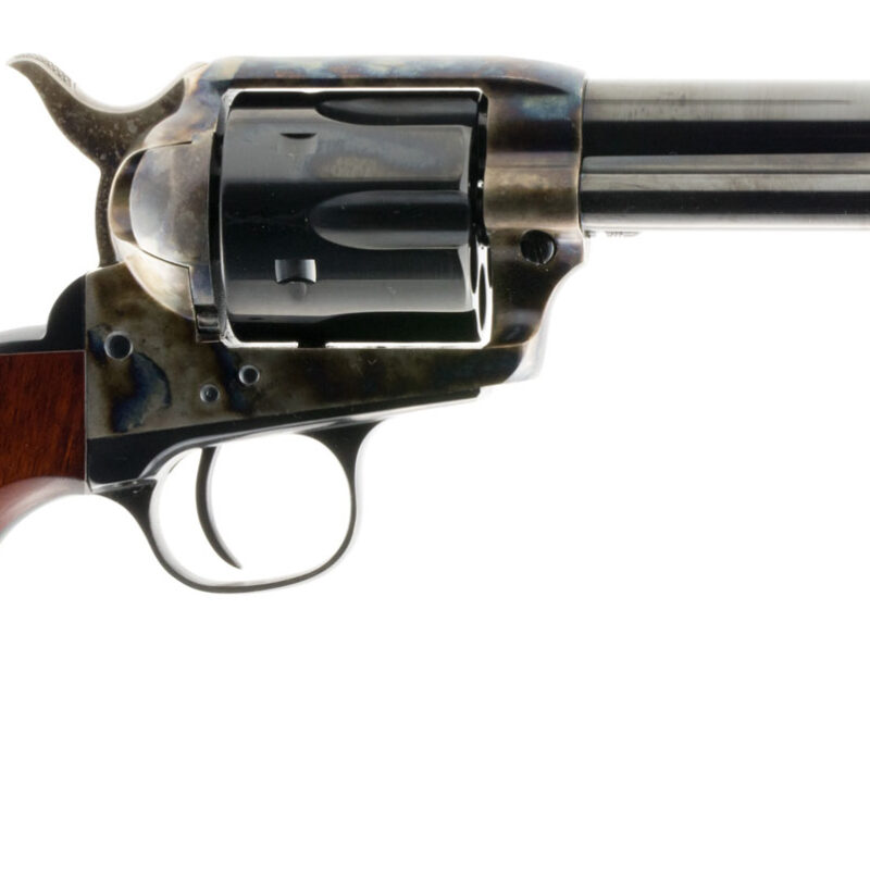 Taylors & Company 550887 1873 Cattleman SAO 45 Colt (LC) Caliber with 4.75" Blued Finish Barrel, 6rd Capacity Black Finish Cylinder, Color Case Hardened Finish Steel Frame & Walnut Grip