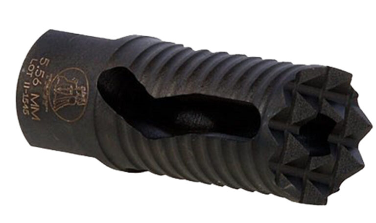 Troy Ind SBRAMED05BT00 Medieval Muzzle Brake Black Steel with 1/2"-28 tpi Threads & 2.25" OAL for 5.56x45mm NATO AR-Platform