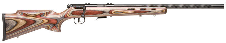 Savage Arms 92745 93 BRJ Full Size 22 WMR 5+1 21" Matte Black Heavy Spiral Fluted Barrel, Matte Black Carbon Steel Drilled & Tapped Receiver, Royal Jacaranda Monte Carlo Laminate Stock, Right Hand