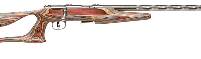 Savage Arms 92750 93 BSEV Full Size 22 WMR 5+1 21" Matte Heavy Spiral Fluted Barrel, Matte Stainless Steel Drilled & Tapped Receiver, Royal Jacaranda Thumbhole Laminate Stock, Right Hand