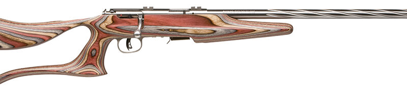 Savage Arms 92750 93 BSEV Full Size 22 WMR 5+1 21" Matte Heavy Spiral Fluted Barrel, Matte Stainless Steel Drilled & Tapped Receiver, Royal Jacaranda Thumbhole Laminate Stock, Right Hand