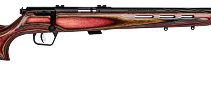 Savage Arms 25735 Mark II BRJ Full Size 22 LR 5+1 21" Matte Black Spiral Fluted Barrel, Matte Black Drilled & Tapped Carbon Steel Receiver, Royal Jacaranda Fixed Laminate Stock, Right Hand