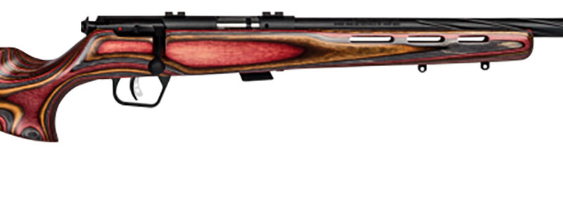 Savage Arms 25735 Mark II BRJ Full Size 22 LR 5+1 21" Matte Black Spiral Fluted Barrel, Matte Black Drilled & Tapped Carbon Steel Receiver, Royal Jacaranda Fixed Laminate Stock, Right Hand