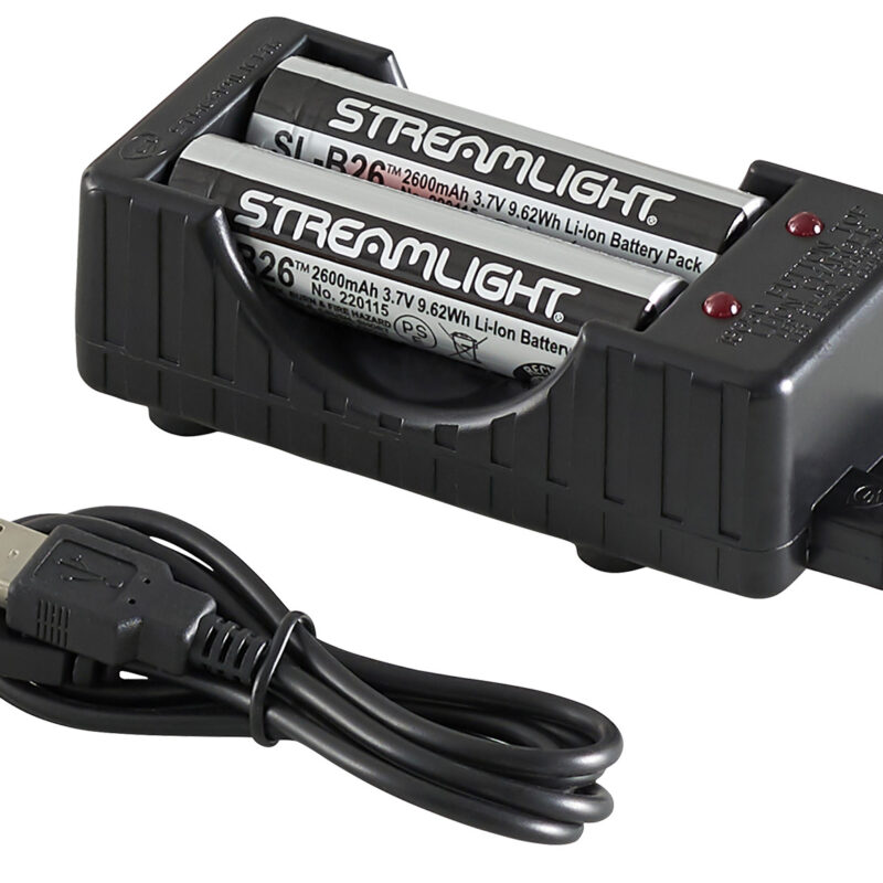 Streamlight 22010 18650  Battery Charger w/Batteries Black 18650 Li-ion Rechargeable Battery
