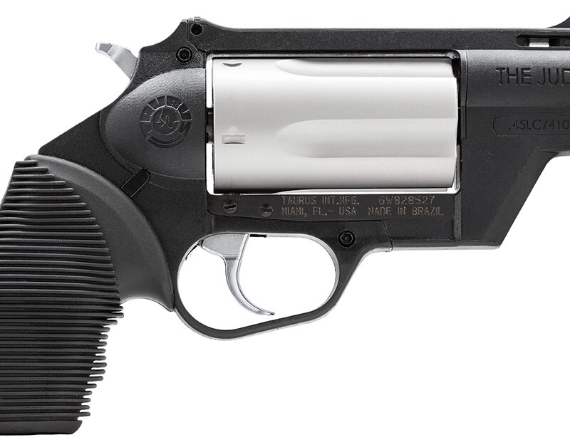 Taurus 2441029TCPLY Judge Public Defender 45 Colt (LC) Caliber or 2.50" 410 Gauge 5 Shot 2.50" Black Finish Barrel, Matte Stainless Finish Cylinder, Black Finish Polymer Frame & Black Ribber Grip