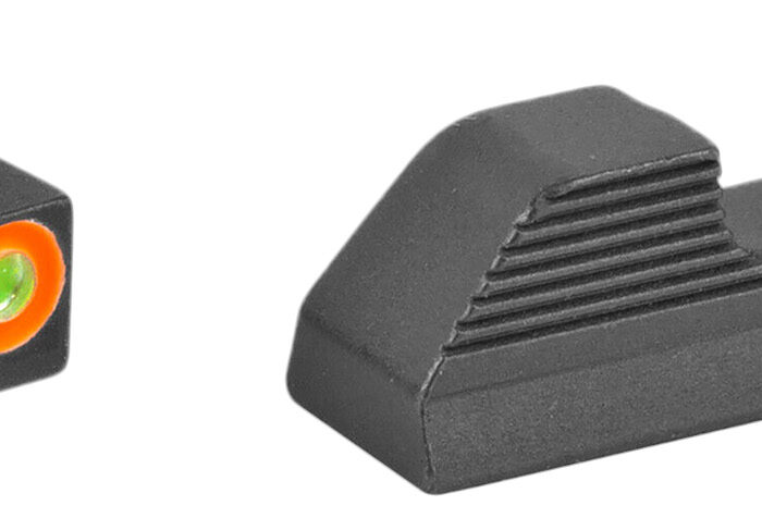 AmeriGlo GL353 Protector Sight Set for Glock  Green Tritium Orange Outline Front Sight-Black Serrated Rear Sight