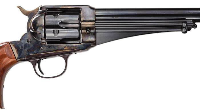 Taylors & Company 550383 1875 Army Outlaw 45 Colt (LC) Caliber with 7.50" Blued Finish Barrel, 6rd Capacity Blued Finish Cylinder, Color Case Hardened Finish Steel Frame & Walnut Grip