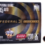 Federal P45HS1 Premium Personal Defense 45ACP 230gr Hydra-Shok Jacketed Hollow Point 20 Per Box/25 Case 1 65887