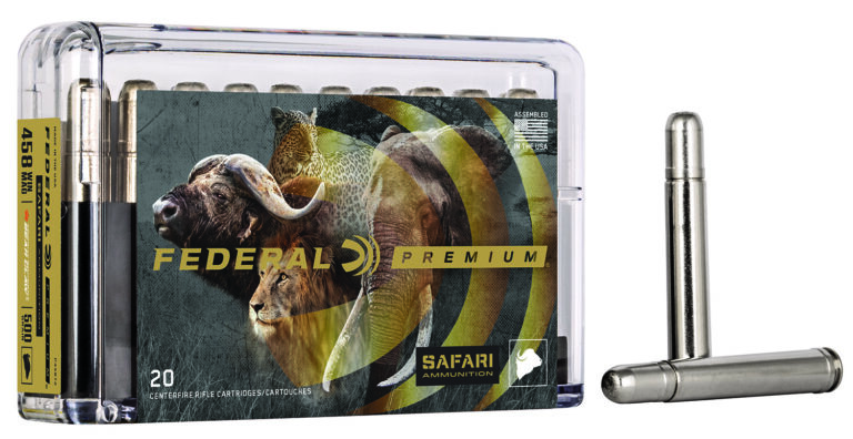 Federal P458T2 Premium Safari Cape-Shok 458WinMag 500gr Trophy Bonded Bear Claw 20 Per Box/10 Case