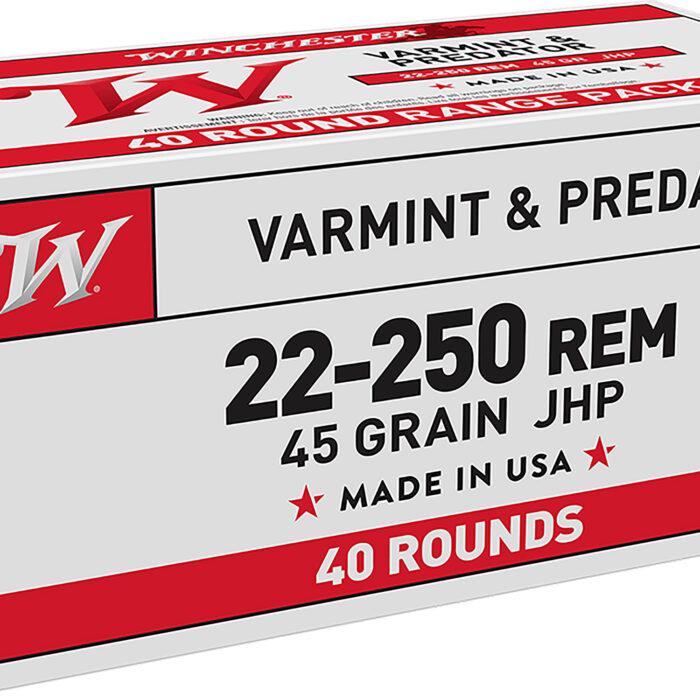 Winchester Ammo USA222502 USA  22-250Rem 45gr Jacketed Hollow Point 40 Per Box/10 Case