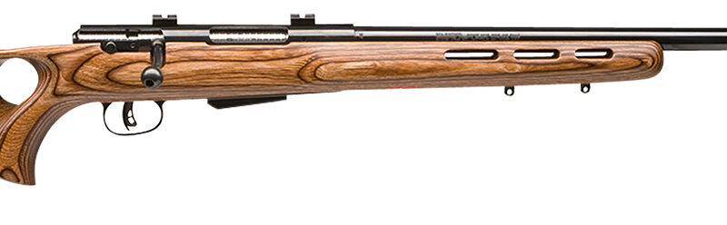 Savage Arms 19142 25 Lightweight Varminter-T Full Size 222 Rem 4+1 24" Matte Black Heavy Barrel, Matte Black Carbon Steel Receiver Drilled & Tapped, Satin Brown Thumbhole Laminate Stock, Right Hand