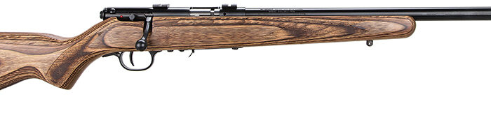 Savage Arms 96734 93R17 BV Full Size 17 HMR 5+1 21" Matte Black Heavy Barrel, Matte Black Drilled & Tapped Carbon Steel Receiver, Natural Brown Fixed Laminate Stock, Right Hand