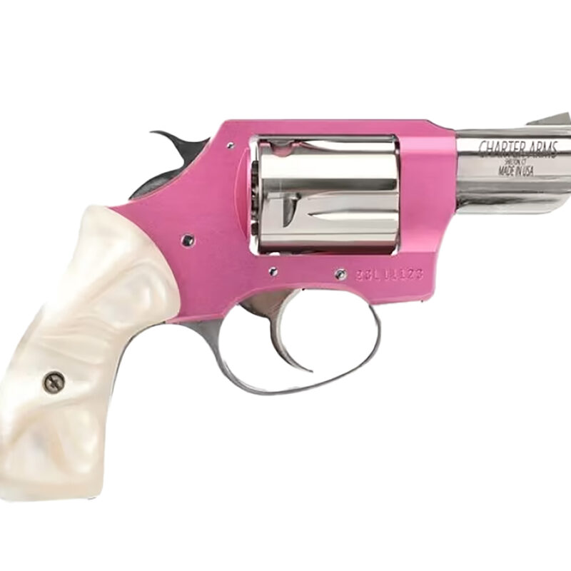 Charter Arms 53839 Undercover Lite Chic Lady Small 38 Special 5 Shot 2" High Polished Stainless Steel Barrel & Cylinder, Pink Aluminum Frame, Pearl Grip, Exposed Hammer