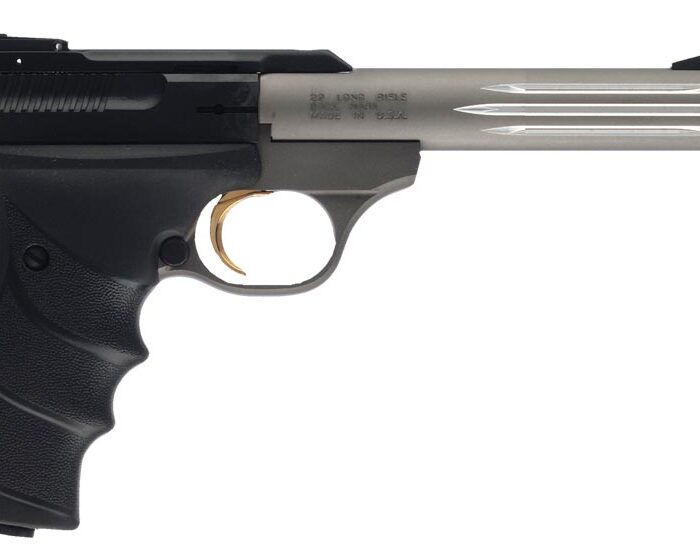 Browning 051461490 Buck Mark Lite *CA Compliant 22 LR 10+1 5.50" Matte Gray Fluted Barrel, Serrated Steel Slide, Matte Gray Aluminum Frame & Black Ultragrip RX Grips