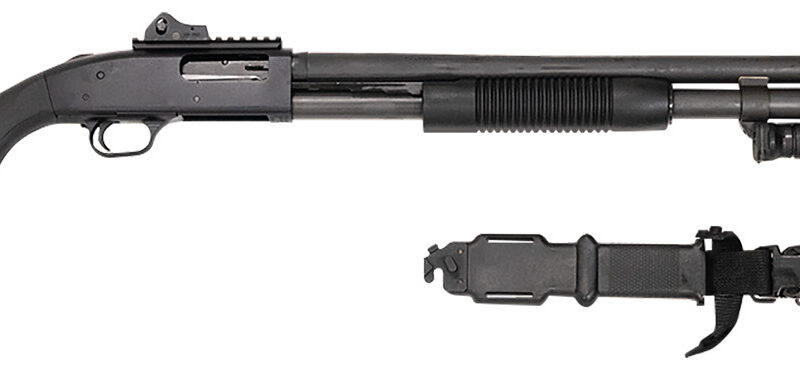Mossberg 50771 590A1 Tactical SPX 12 Gauge 3" 8+1 20" Parkerized Heavy-Walled Barrel Black Rec with Ghost Ring Rear Sight Black Synthetic Stock Right Hand Includes Bayonet Lug