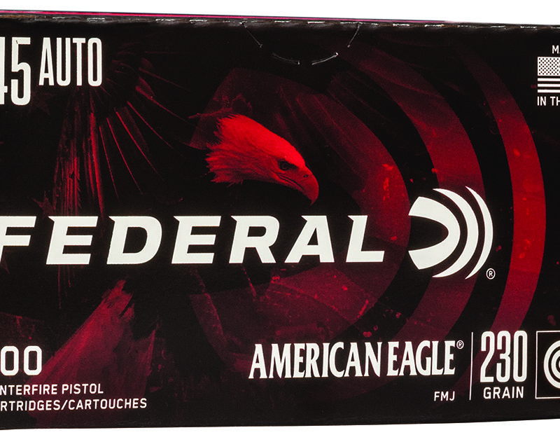 Federal AE45A100 American Eagle Handgun 45ACP 230gr Full Metal Jacket 100 Per Box/5 Case