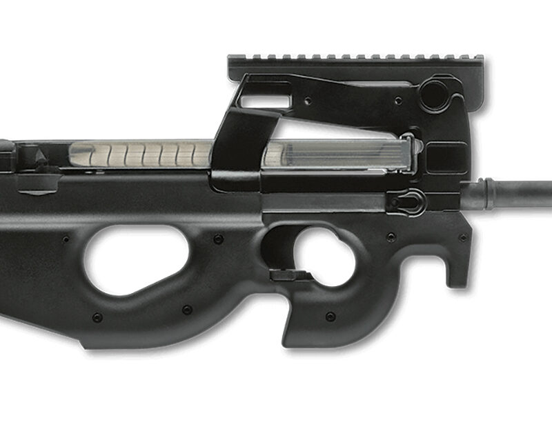 FN 3848950440 PS90  5.7x28mm 10+1 16" Black Ported Barrel, Black w/Picatinny Rail Aluminum Receiver, Matte Black Synthetic Bullpup w/Thumbhole Stock, Ambidextrous