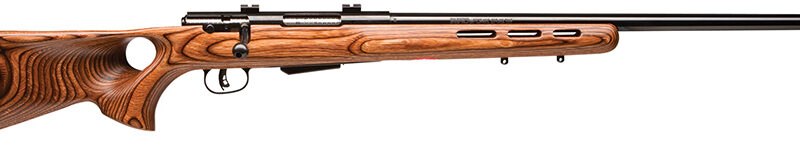 Savage Arms 19739 25 Lightweight Varminter-T 17 Hornet Caliber with 4+1 Capacity, 24" Barrel, Matte Black Metal Finish & Natural Brown Fixed Thumbhole Stock Right Hand (Full Size)