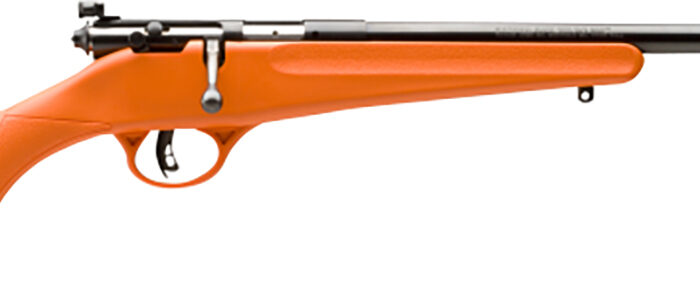 Savage Arms 13810 Rascal  Youth 22 LR 1rd 16.13" Matte Black Sporter Barrel, Matte Black Carbon Steel Receiver, Orange Fixed Synthetic Stock, Right Hand