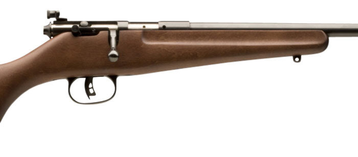 Savage Arms 13815 Rascal  Youth 22 LR 1rd 16.13" Matte Black Sporter Barrel, Matte Black Carbon Steel Receiver, Satin Brown Fixed Wood Stock, Right Hand