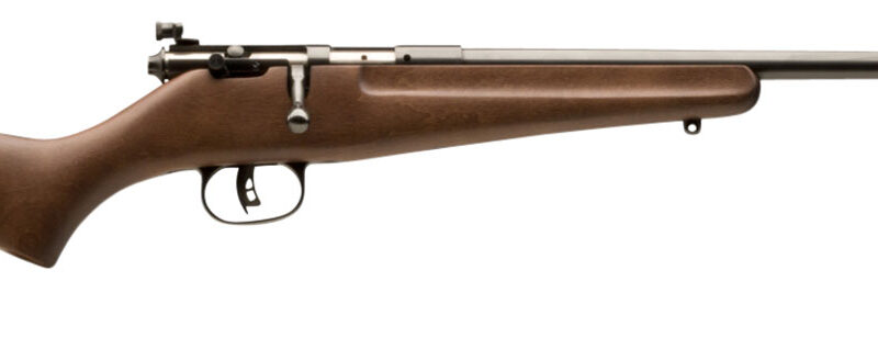 Savage Arms 13815 Rascal  Youth 22 LR 1rd 16.13" Matte Black Sporter Barrel, Matte Black Carbon Steel Receiver, Satin Brown Fixed Wood Stock, Right Hand