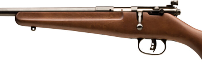Savage Arms 13820 Rascal  Youth 22 LR 1rd 16.13" Matte Black Sporter Barrel, Matte Black Carbon Steel Receiver, Satin Brown Fixed Wood Stock, Left Hand