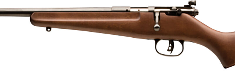 Savage Arms 13820 Rascal  Youth 22 LR 1rd 16.13" Matte Black Sporter Barrel, Matte Black Carbon Steel Receiver, Satin Brown Fixed Wood Stock, Left Hand